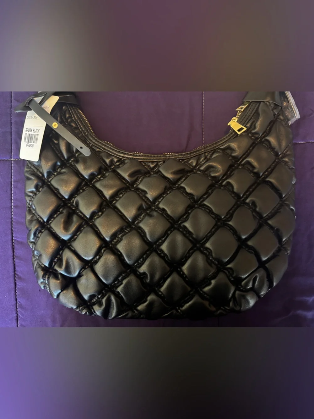 Quilted Black Shoulder Bag NWT